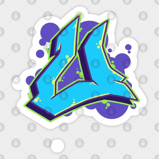 Letter U - Graffiti Street Art Style Sticker by CreativeOpus